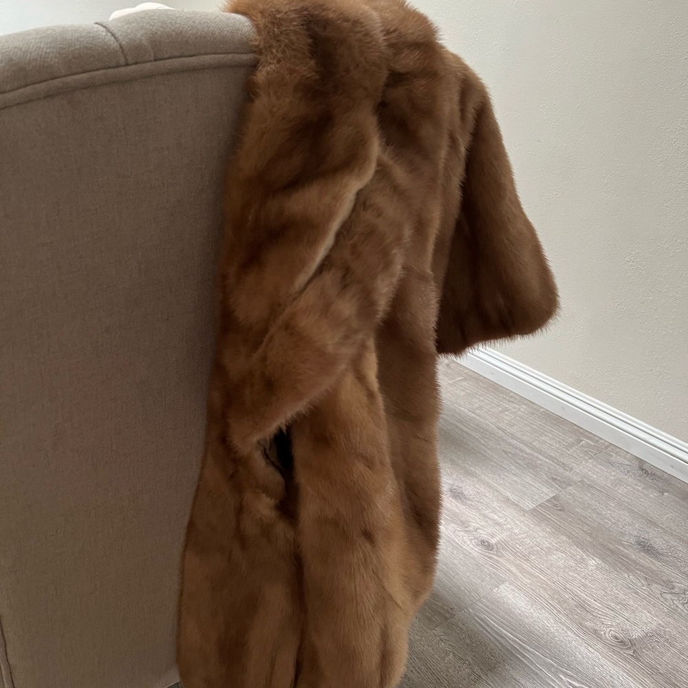Fur shawl Acorn brown